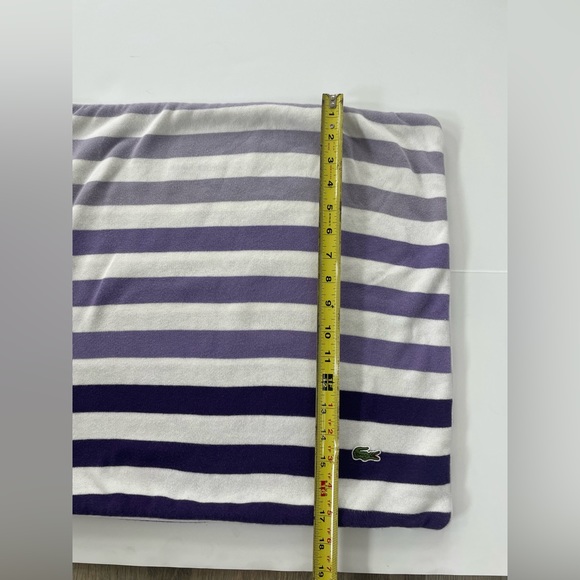 LACOSTE Retro Striped Purple lilac accent pillow case fits 18”x18” insert - Picture 5 of 8